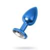 Metal Clear Taşlı Mavi Anal Plug Orta Boy