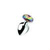 Metal Elmas Rainbow Taşlı Anal Plug Küçük Boy