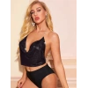 Parlak Siyah Crop & Bluz Kolsuz Kayık Yaka Zırh Büstiyer