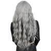 Perçemli Uzun Su Dalgası Fiber Sentetik Peruk - Açık Gri