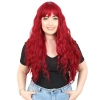 Perçemli Uzun Su Dalgası Fiber Sentetik Peruk - Kızıl
