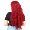 Perçemli Uzun Su Dalgası Fiber Sentetik Peruk - Kızıl