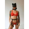 Seksi Deri Maske Tasma Ve Jartiyer Harness Takım - APFT783