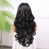 Siyah Bebek Saçlı Fiber Sentetik Yoğun Dalgalı Tül Peruk