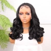 Siyah Bebek Saçlı Geniş Dalgalı Fiber Sentetik Tül Peruk