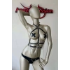 Siyah İç Çamaşır Modelleri Fantazi Deri Harness
