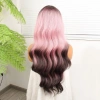 Siyah Pembe Ombre Fiber Sentetik Tül Peruk