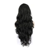Siyah Uzun Dalgalı  Fiber Sentetik Tül Peruk