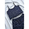 Yıldız Desenli Lacivert Şortlu Pijama Takımı