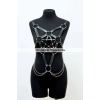 Zincir Detaylı Şık Deri Göğüs Harness, Büstiyer Harness, Deri Göğüs Harness- APFT1399