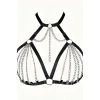 Zincirli Lastik Seksi Göğüs Harness - APFT805