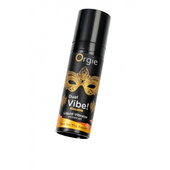 __Съедобный гель с эффектом вибрации Orgie DUAL VIBE!, со вкусом коктейля секс на пляже, 15 мл