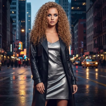 Afro Dalga Front Lace Gerçek Tül Peruk - Sıcak Karamel - 60-65cm