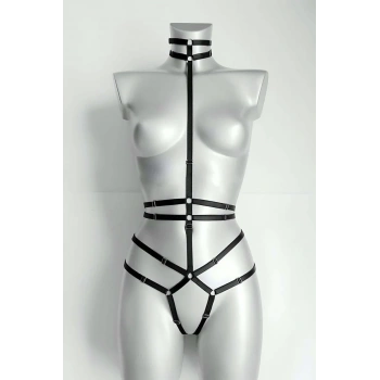 Ağ Kısmı Açık Seksi Jartiyer Harness - APFT370