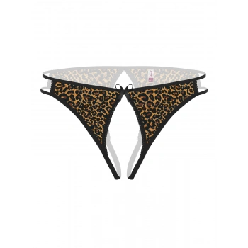 Ağı Açık Leopar Desenli Fantezi Külot String