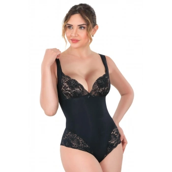 Arias Closet Siyah Mı Emay 2947 Dantelli Agraflı Body Korse