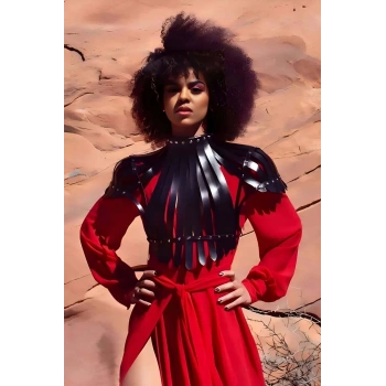 Arkası Açık Deri Crop Büstiyer Harness - APFT1257