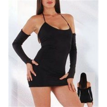 B060828 Eldivenli Mini Elbise
