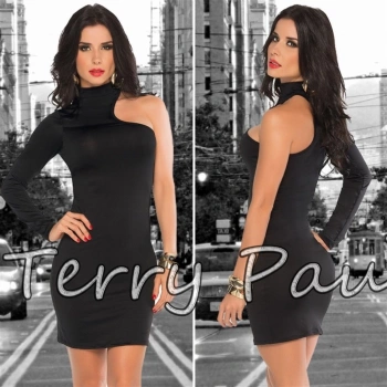 B101061 Asimetrik Mini Elbise