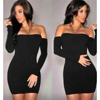 B101190 Eldivenli Straplez Mini Elbise