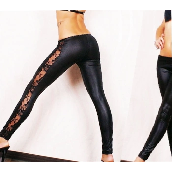 B101228 Dantel Detaylı Lame Tayt