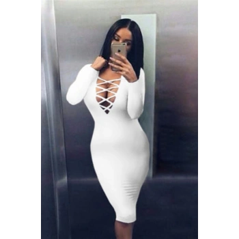 B101232 Uzun Kollu Elbise