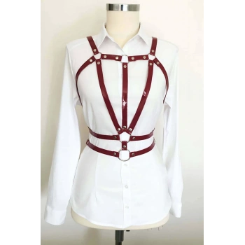 Beli Çift Sıralı Üçgen Deri Harness - APFT114