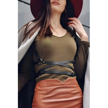 Beli Uzun Sarmalı Şık Harness - APFT172