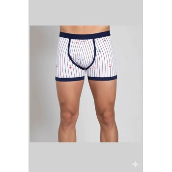 Berrak Çapa Ve Çizgi Baskı Erkek  Boxer 1107