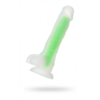 Beyond by Toyfa  Wade Glow Gece Parlayan Dildo, Silikon, Şeffaf, 20 cm