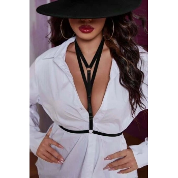 Boyun Ve Göğüs Detaylı Lastik Harness - Brf943