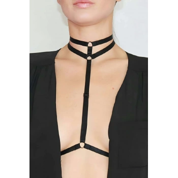 Boyunda Çift Sıralı Şık Lastik Harness - APFT84