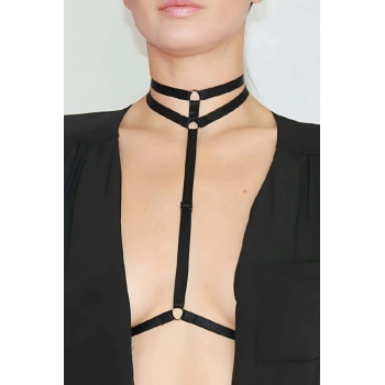 Boyunda Çift Sıralı Şık Lastik Harness - Brf84