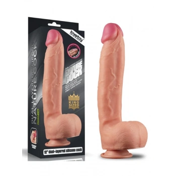Censan 12 İnç Dual Layered Platinum Silicone Cock