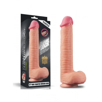 Censan 12 İnç Dual Layered Platinum Silicone Cock Dildo