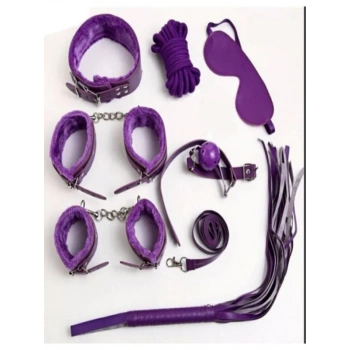 Censan 7 Parça Fetiş Esaret Seti Siyah Mor