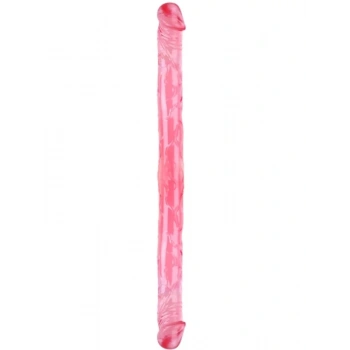 Censan Çift Taraflı Esnek Dildo 34 cm – Gerçekçi Dokulu Kırmızı Renk