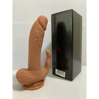 CENSAN Kılitoris Uyarımlı Çift Katmanlı Premium Dildo