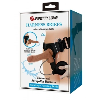 Censan Oher Fışkırtmalı & Titreşimli Belden Bağlamalı Dildo Vibratör