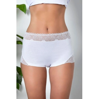 Dantel Detaylı Boxer Beyaz