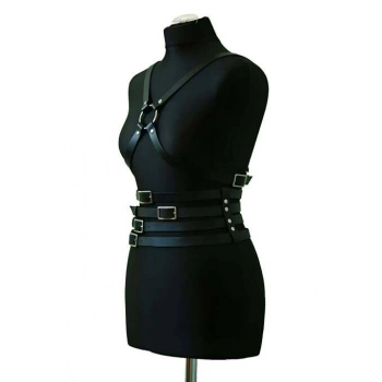 Deri Belden Dört Sıralı Göğüs Harness - Brf911