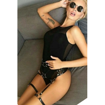 Deri Fantezi Jartiyer Harness - Brf725