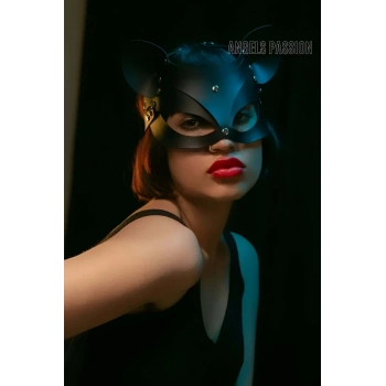 Deri Kedi Maskesi - Deri Maske - Seksi Maske - APFT558