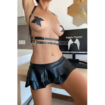 Deri Üst Harness, Seksi Deri Yelek - APFT210