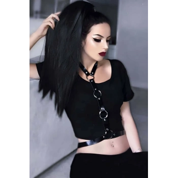 Elbise Üzeri Şık Deri Harness - APFT423