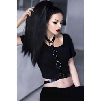 Elbise Üzeri Şık Deri Harness - Brf423