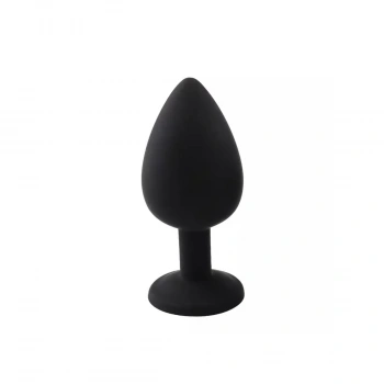 Elmas Taşlı Silikon Kaplı Anal Plug S Küçük Boy 7 cm Siyah
