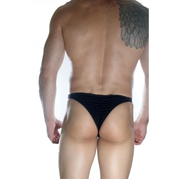 Erkek Arkası Büzgülü Siyah Brazillian Slip