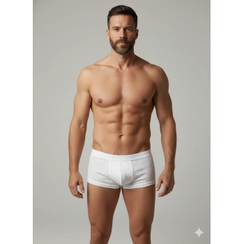 Erkek Beyaz File Boxer