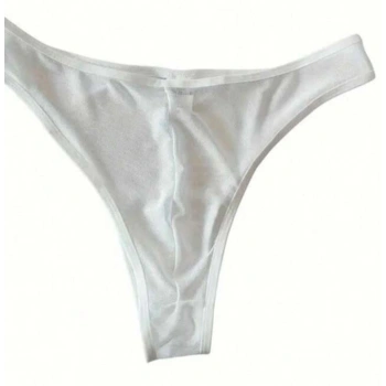 Erkek  Biyeli Beyaz Transparan Brazillian Slip